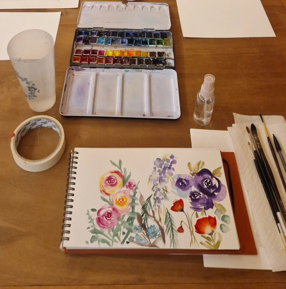 Atelier aquarelle: Fleurs (niveau débutant)